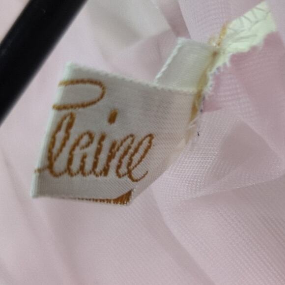 Vintage 60s Miss Elaine Pink Chiffon Peignoir Set Robe & Gown - Picture 7 of 8